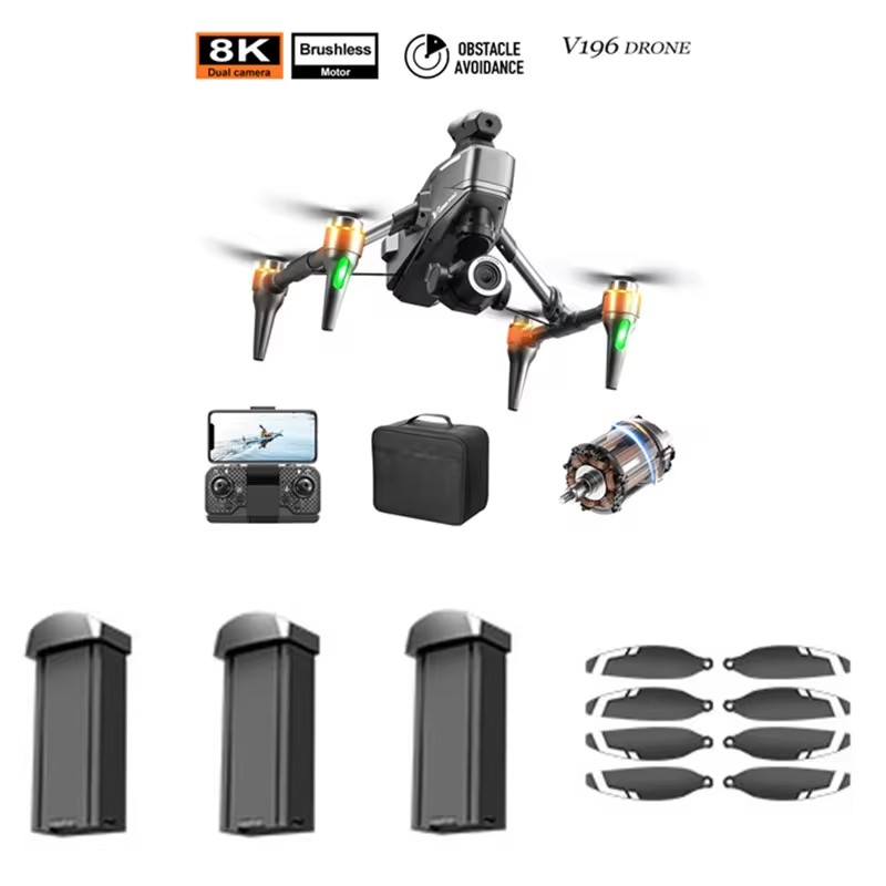 V196 Brushless 8K  Obstacle Av - Drone V196 Rc 评论和价格