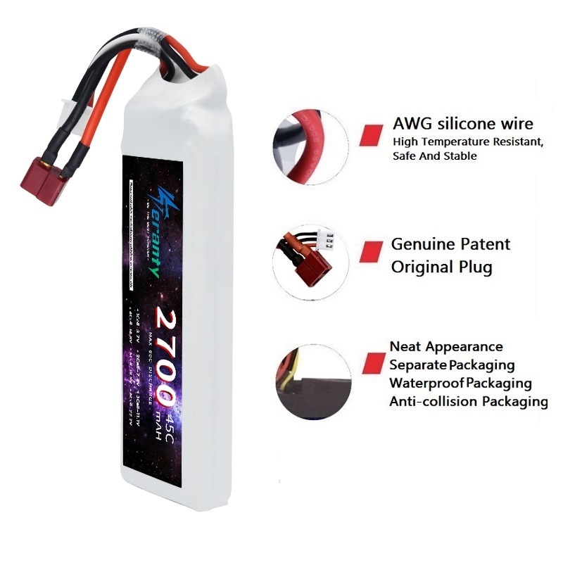 1/3PCS 2S 7.4V Lipo Battery 27 - Drone Rc Race 评论和价格
