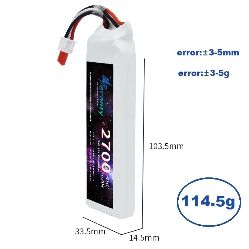 1/3PCS 2S 7.4V Lipo Battery 27 - Drone Rc Race 评论和价格