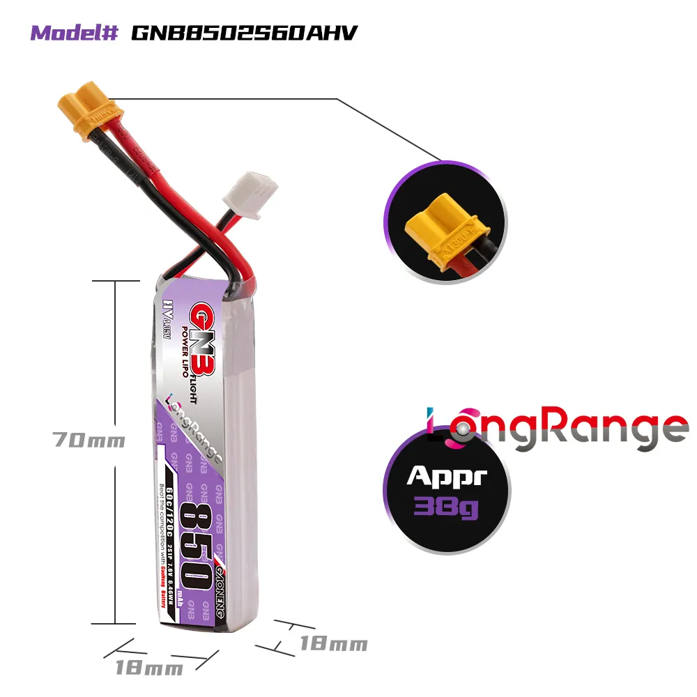 GAONENG GNB LiPo Battery 850mA - Drone Rc Race 评论和价格