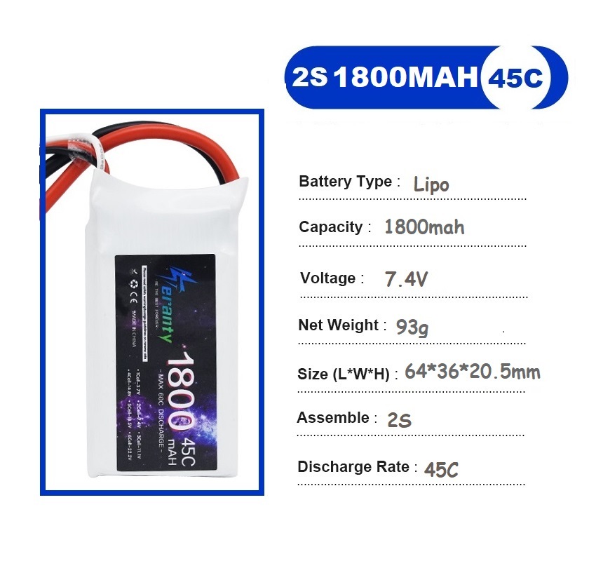 2PCS 7.4V Lipo 2S Battery 1500 - Drone Rc Race 评论和价格