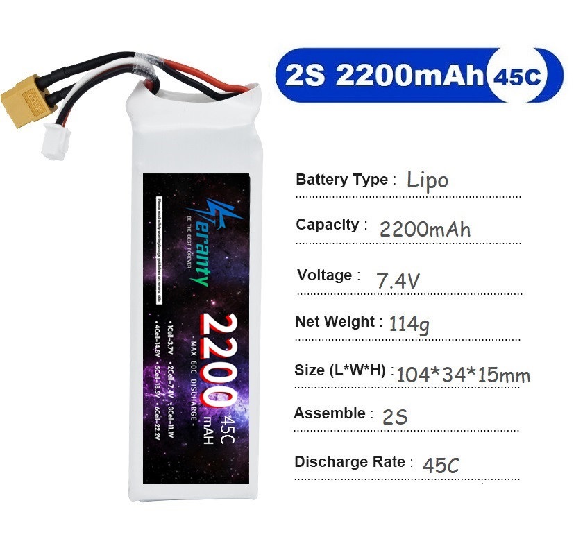 2PCS 7.4V Lipo 2S Battery 1500 - Drone Rc Race 评论和价格