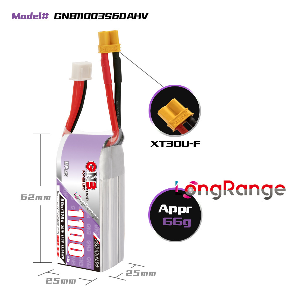 GNB 1100mAh 2S 3S 4S 6S 60C/12 - Drone Rc Race 评论和价格