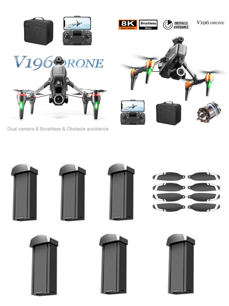 V196 Brushless RC Drone 3.7V 1 - Drone V196 Rc 评论和价格